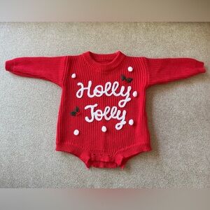 Red 'Holly Jolly' Baby Sweater